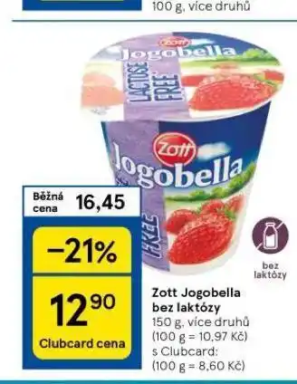Tesco Zott jogobella bez laktózy nabídka