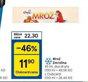 Tesco Mrož zmrzlina nabídka