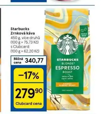 Tesco Starbucks zrnková káva nabídka