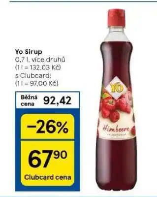 Tesco Yo sirup nabídka