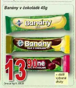 Hruška Banány v čokoládě nabídka