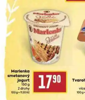 Billa Marlenka smetanový jogurt nabídka