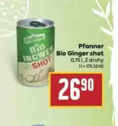 Billa Pfanner bio ginger shot nabídka