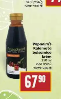 Billa Papadim's kalamata balsamico krém nabídka