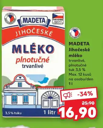 Kaufland MADETA Jihočeské mléko 1L nabídka