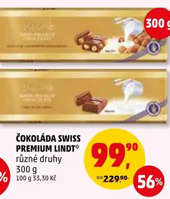Penny Market ČOKOLÁDA SWISS PREMIUM LINDT nabídka