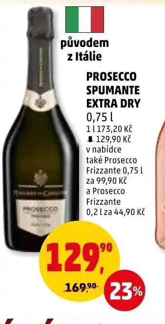 Penny Market PROSECCO SPUMANTE EXTRA DRY 0,75L nabídka