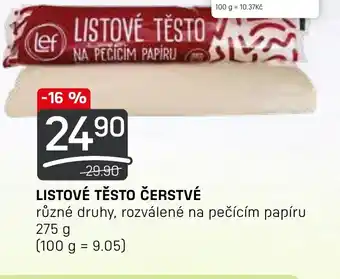 Flop LISTOVÉ TĚSTO ČERSTVÉ nabídka