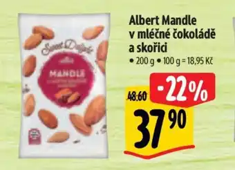 Albert Albert Mandle v mléčné čokoládě a skořici nabídka
