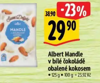 Albert Albert Mandle v bílé čokoládě obalené kokosem nabídka