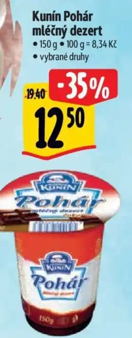 Albert Kunín Pohár mléčný dezert nabídka
