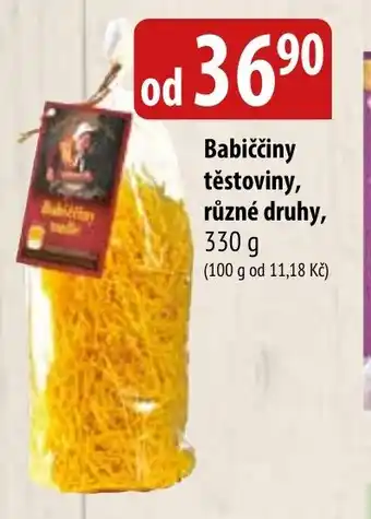Bala Babiččiny těstoviny, různé druhy, 330 g nabídka