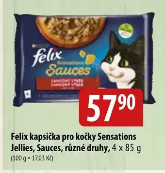 Bala Felix kapsička pro kočky Sensations Jellies, Sauces, různé druhy, 4 x 85 g nabídka