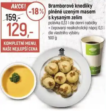 Globus Bramborové knedlíky plněné uzeným masem skysaným zelím nabídka