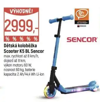 Globus Dětská koloběžka Scooter K5 BL Sencor nabídka