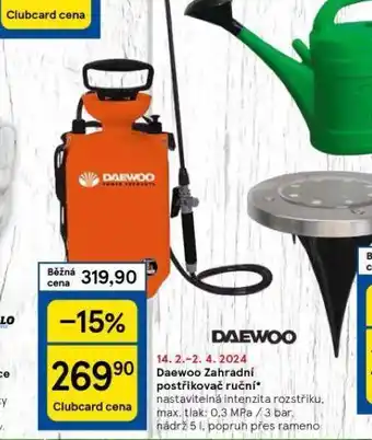 Tesco Daewoo zahradní postřikovač ruční nabídka