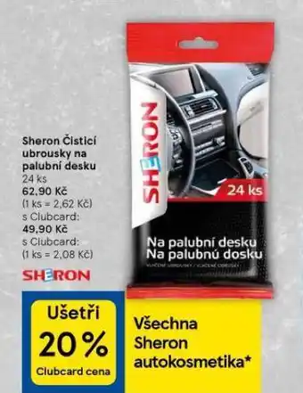 Tesco Sheron čistící ubrousky na palubní desku nabídka