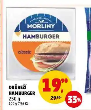Penny Market Drůbeží hamburger nabídka