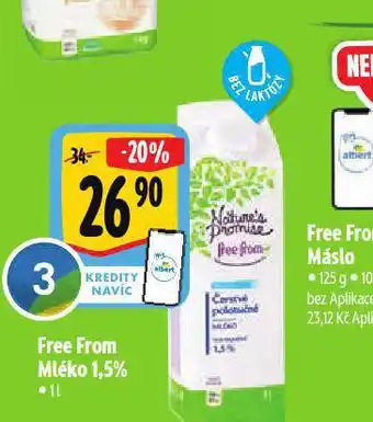 Albert Free from mléko 1,5% nabídka