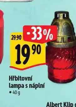 Albert Hřbitovní lampa s náplní nabídka