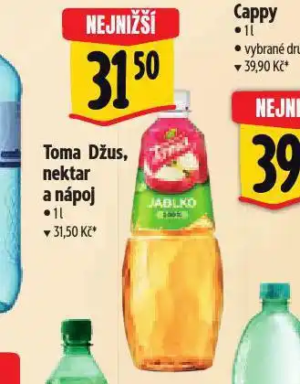 Albert Toma džus, nektar a nápoj nabídka