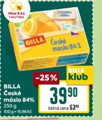 Billa BILLA České máslo 84% nabídka