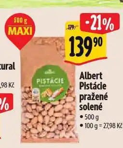 Albert Pistácie pražené solené nabídka