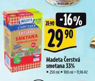 Albert Madeta čerstvá smetana 33% nabídka