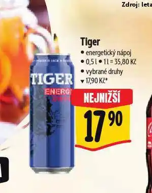 Albert Tiger energy drink nabídka