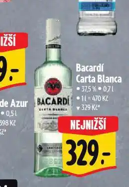 Albert Bacardí carta blanca nabídka