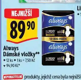 Albert Always dámské vložky nabídka