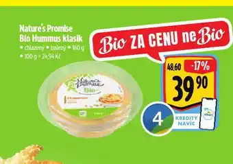 Albert Bio hummus klasik nabídka