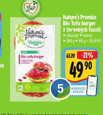 Albert Bio tofu burger z červených fazolí nabídka