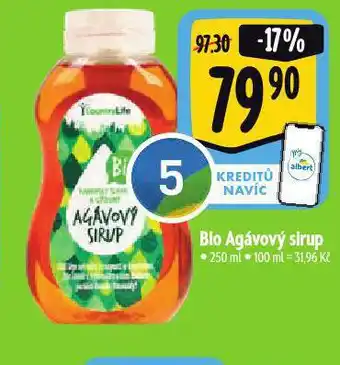 Albert Bio agávový sirup nabídka
