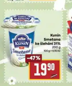 Billa Kunín smetana ke šlehání 31% nabídka