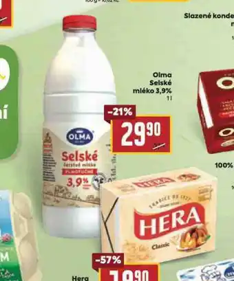 Billa Olma selské mléko 3,9% nabídka