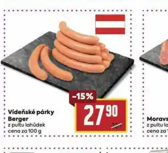 Billa Vídeňské párky berger nabídka