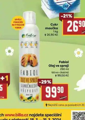 Billa Fabio olej ve spreji nabídka