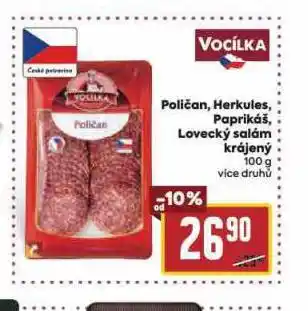 Billa Lovecký salám krájený nabídka