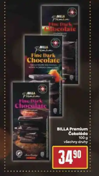 Billa Billa premium čokoláda nabídka