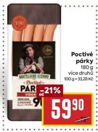 Billa Poctivé párky nabídka