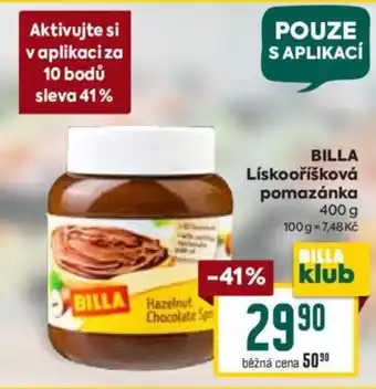Billa BILLA Lískooříšková pomazánka nabídka