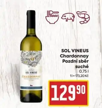 Billa SOL VINEUS Chardonnay Pozdní sběr suche 0.75L nabídka