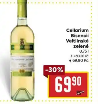 Billa Cellarium Bisencii Veltlínské zelené 0.75L nabídka