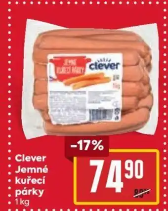 Billa Clever Jemné kuřecí párky nabídka