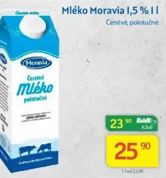 Kubík potraviny Mléko Moravia 1,5% 1L nabídka