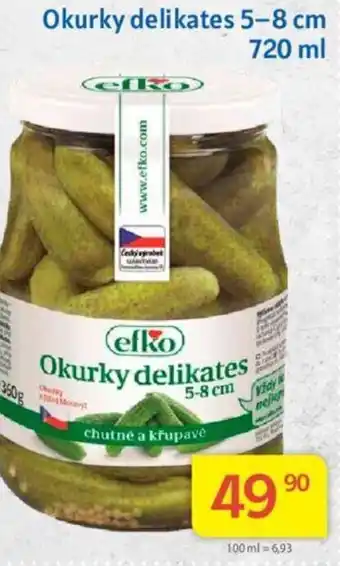 Kubík potraviny Okurky delikates 5-8 cm 720 ml nabídka