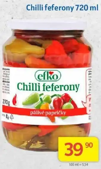 Chilli feferony 720 ml