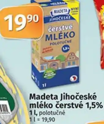 COOP TIP Madeta Jihočeské mléko čerstvé 1,5% 1L nabídka