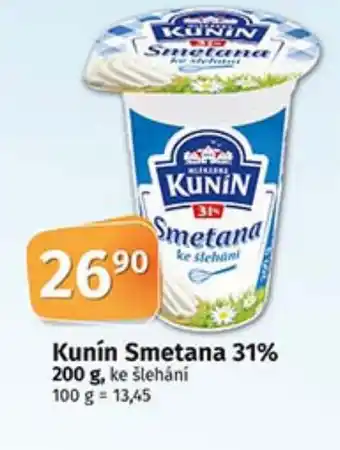 COOP TIP Kunín Smetana 31% 200 g nabídka